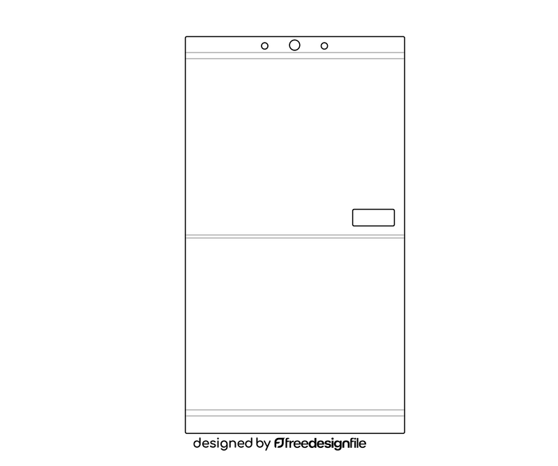 Fridge drawing black and white clipart