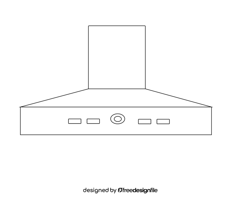 Cooker hood black and white clipart