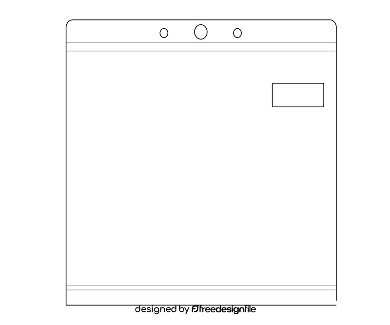 Dishwasher machine black and white clipart