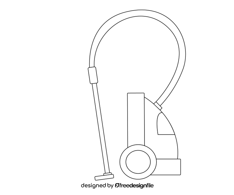 Cartoon vacuum cleaner black and white clipart