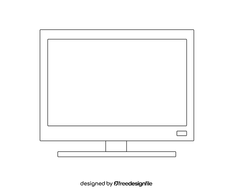 Cartoon tv black and white clipart