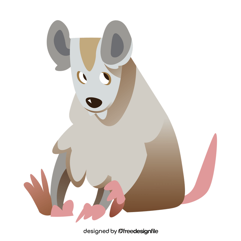 Opossum sitting clipart