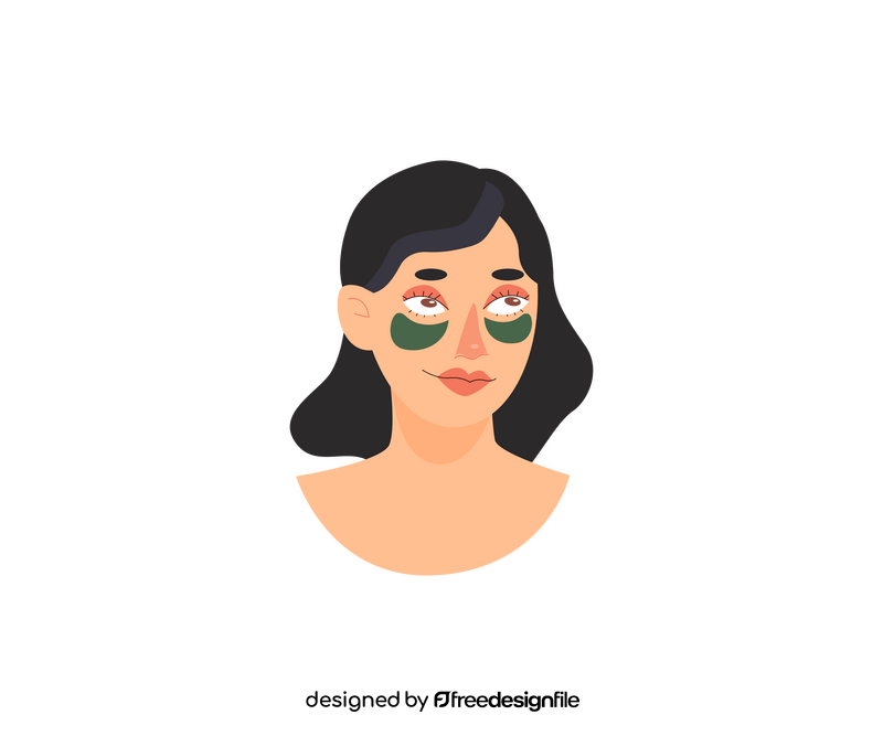 Cute girl with under eye patches clipart