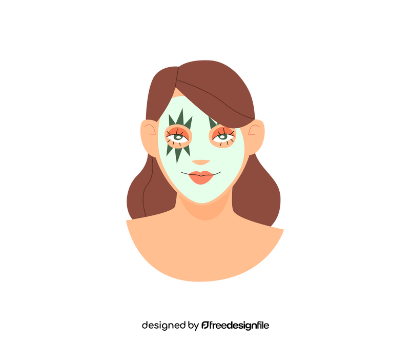 Woman cosmetic face mask clipart