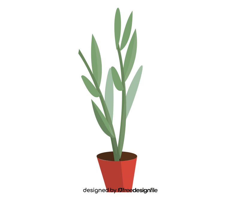 House plant in flower pot clipart