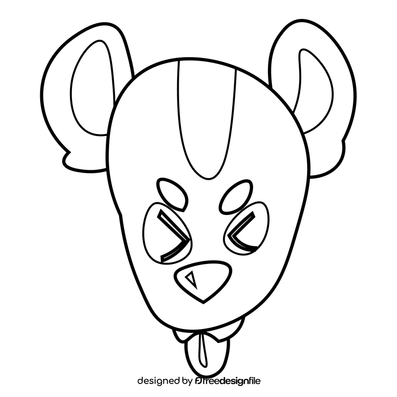 Printable possum tongue black and white clipart