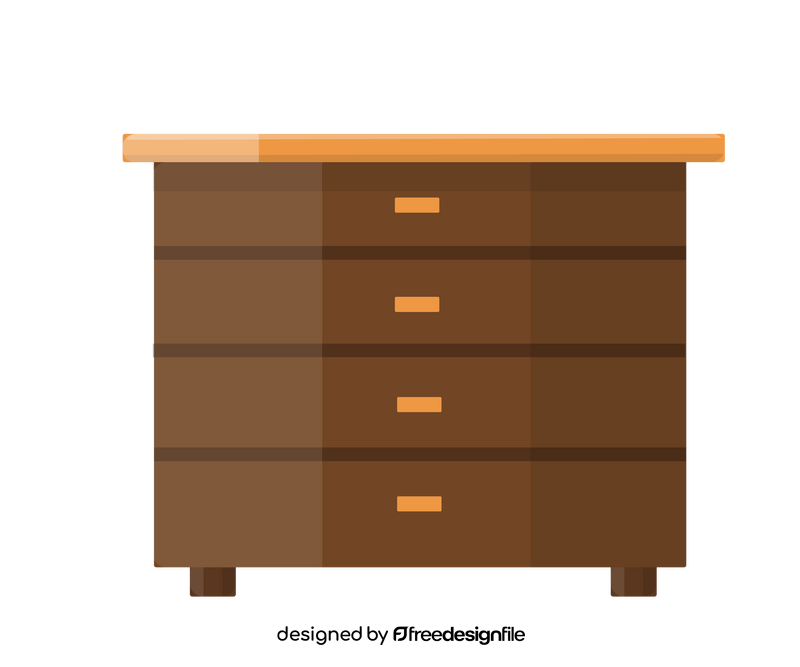 Wooden chest of drawers illustartion clipart