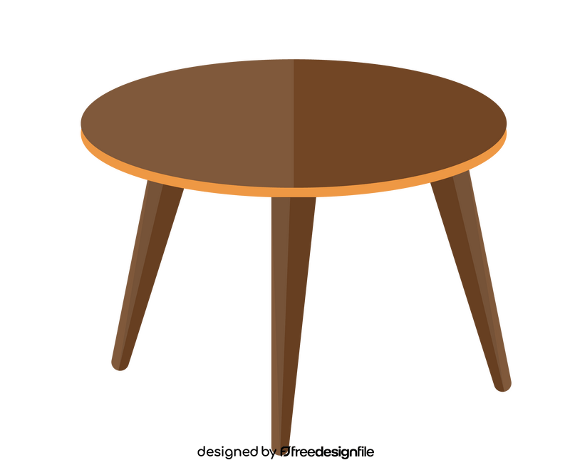 Wooden coffee table clipart
