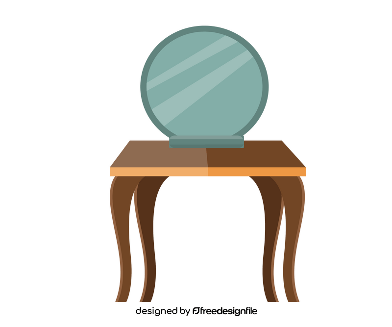 Round mirror on the table clipart