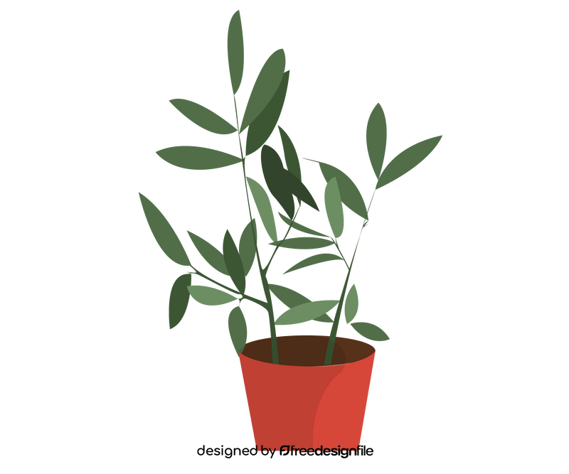 Potted house plant drawing clipart