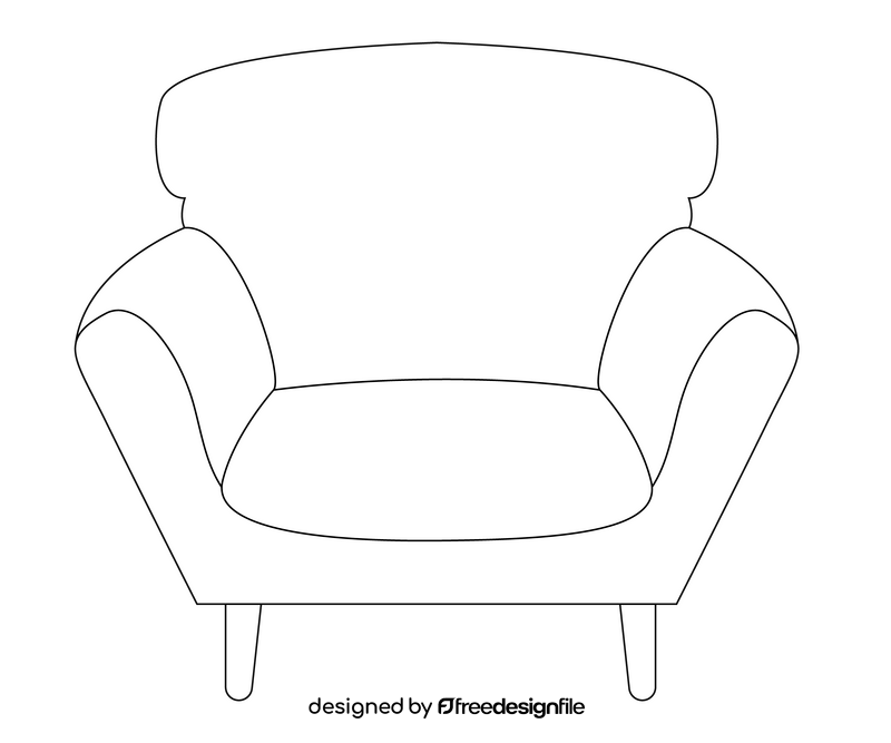 Armchair free black and white clipart
