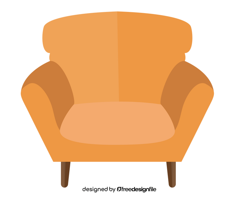Orange armchair free clipart