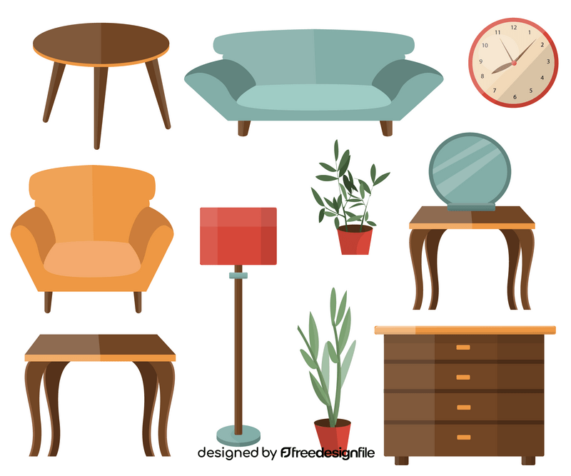 Living room furniture vector