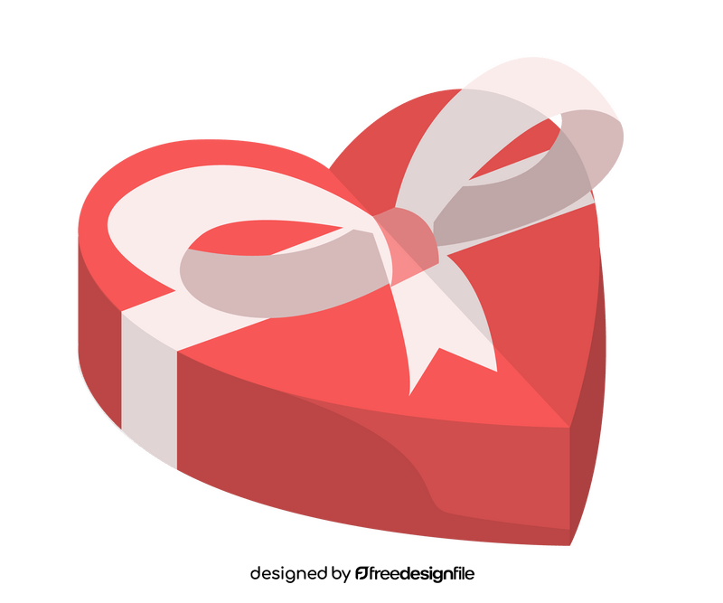 Heart shaped romantic gift box clipart