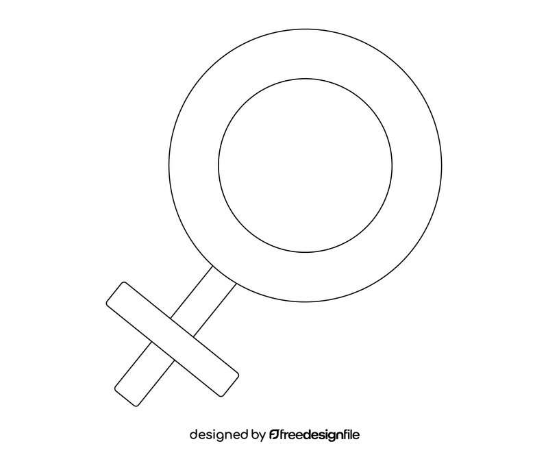 Female symbol black and white clipart