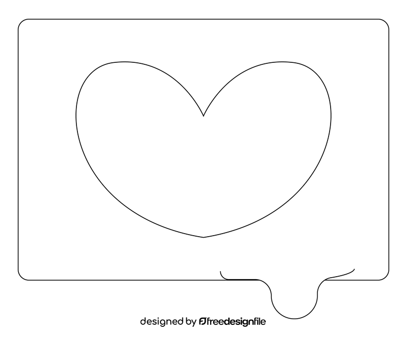 Heart message black and white clipart