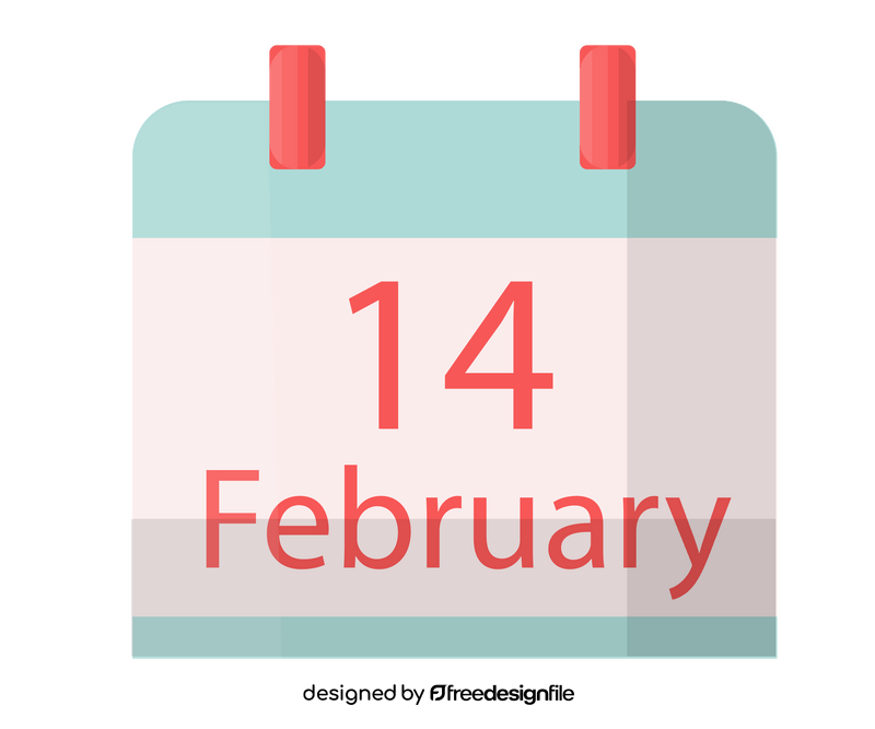 Valentines Day February 14 calendar clipart