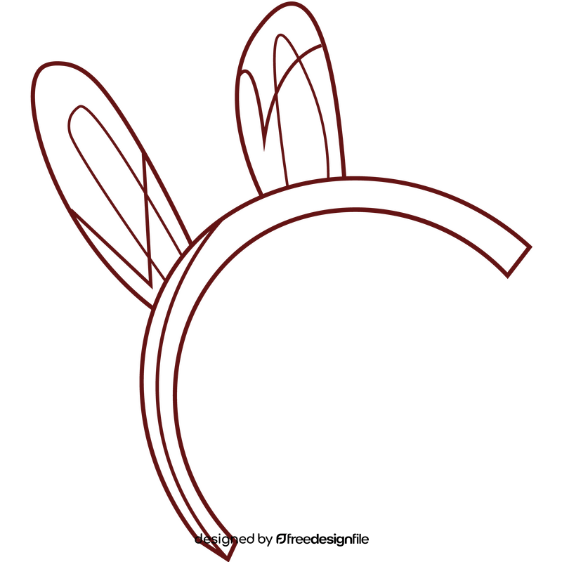 Rabbit ears black and white clipart