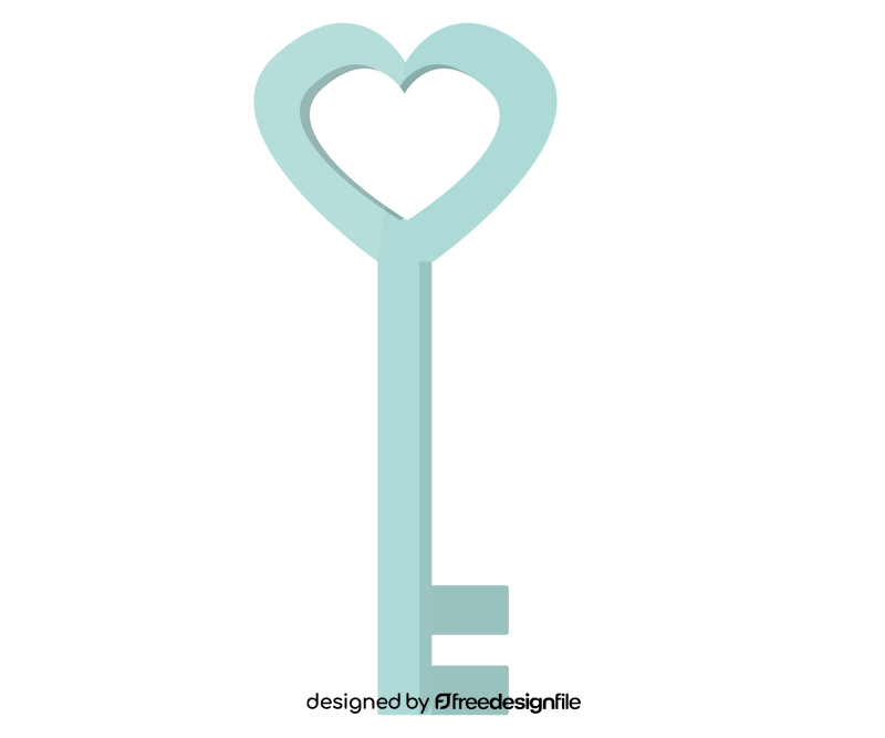Romantic heart shaped key clipart