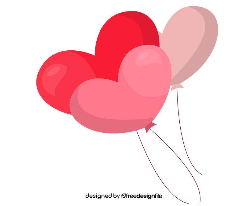 Romantic heart shaped balloons clipart