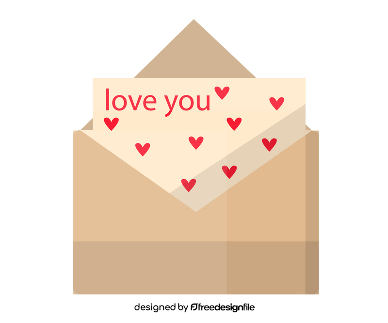 Cartoon envelope with letter clipart