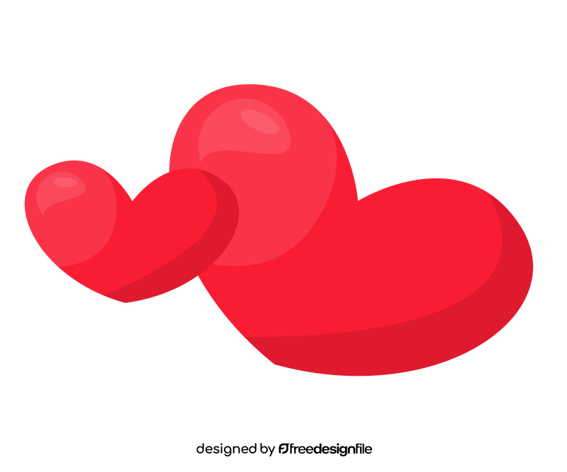 Cartoon red hearts clipart