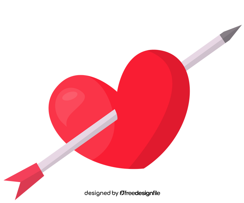 Arrow through heart drawing clipart