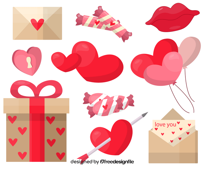 Valentine's Day items vector