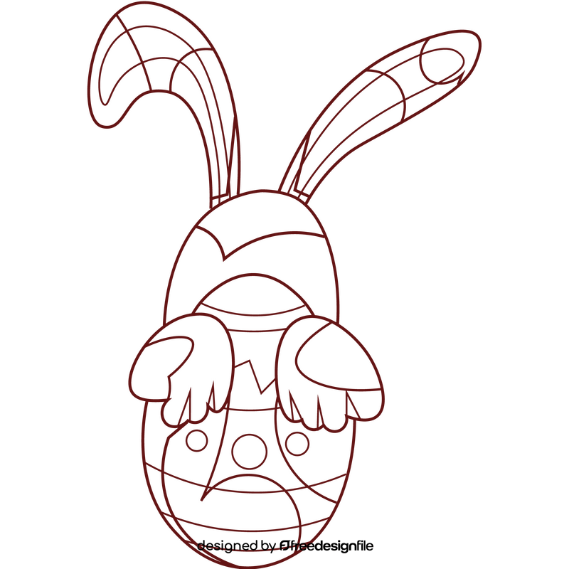 Rabbit easter black and white clipart