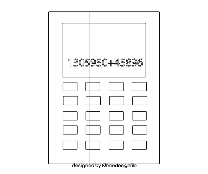 Calculator drawing black and white clipart