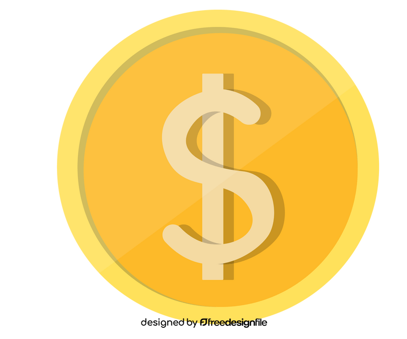 Gold coin with Dollar sign clipart