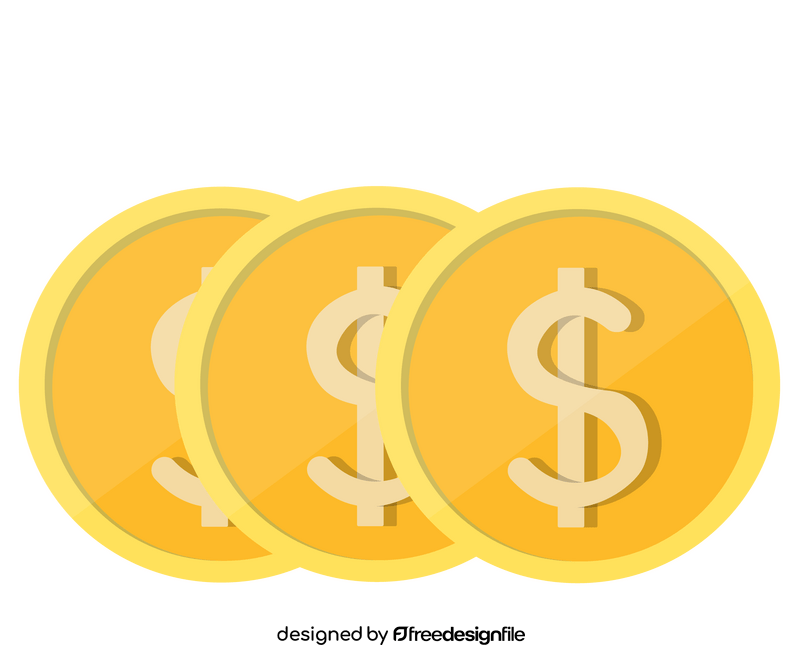Gold dollar coin free clipart