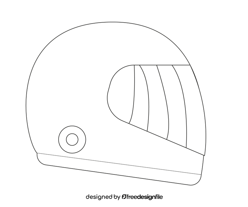 Motorcycle helmet black and white clipart