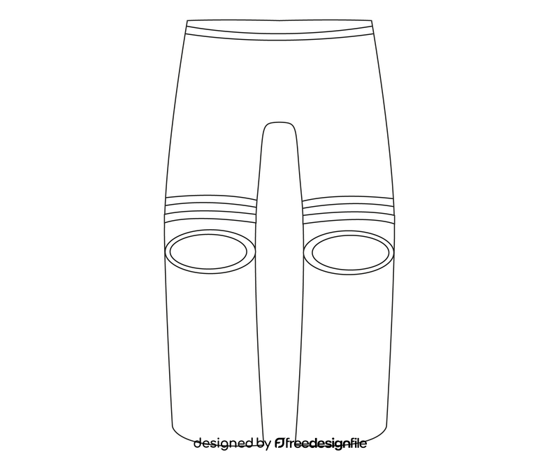 Biker trousers black and white clipart