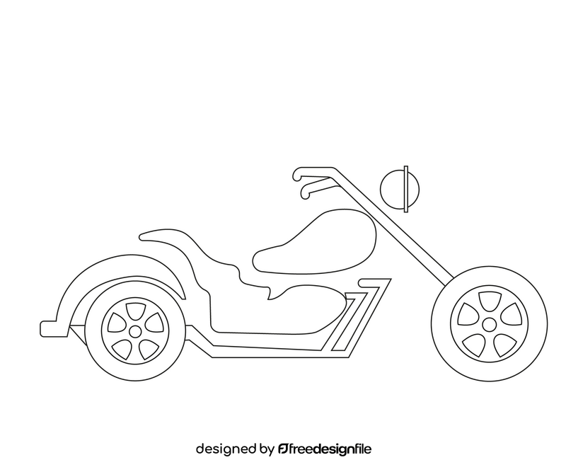 Cartoon motorcycle black and white clipart