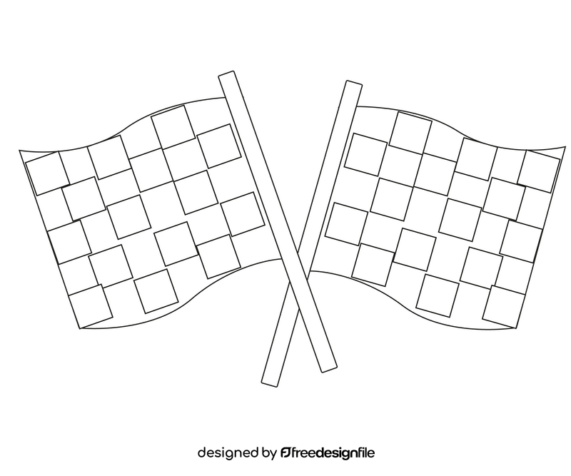 Racing flags free black and white clipart