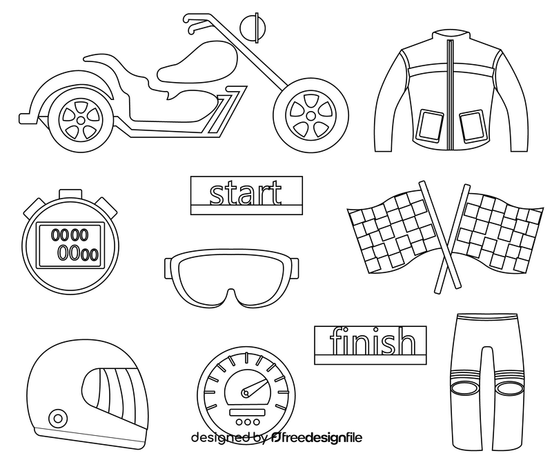 Motorcycle racing black and white vector
