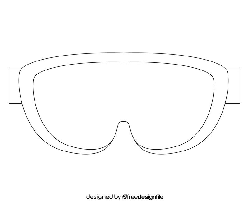 Protective sports glasses illustration black and white clipart