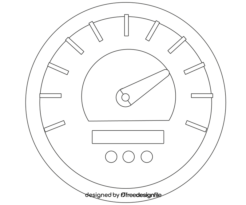 Cartoon motorcycle speedometer black and white clipart