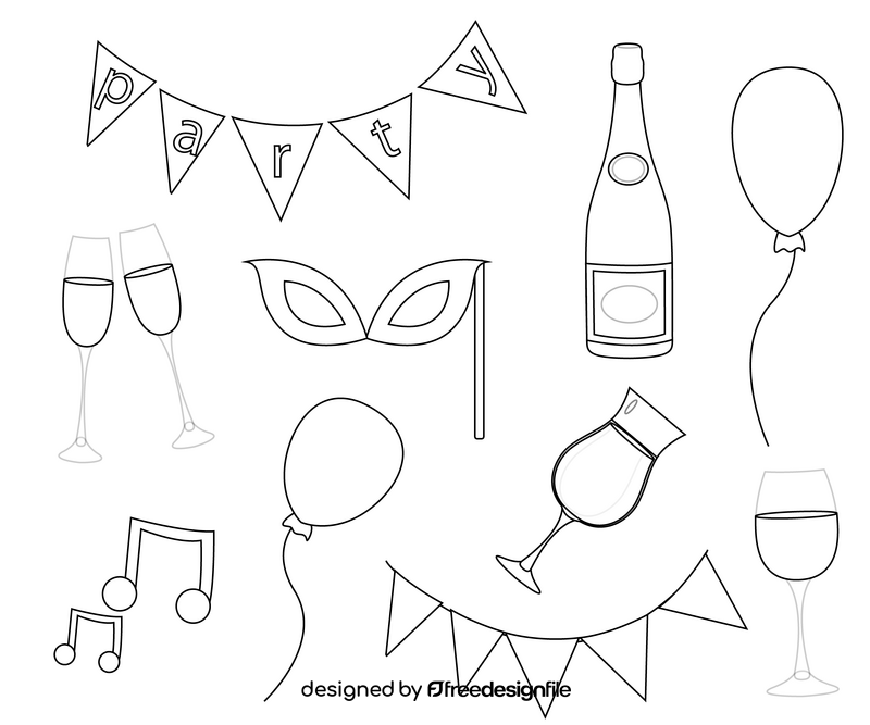 Party black and white vector