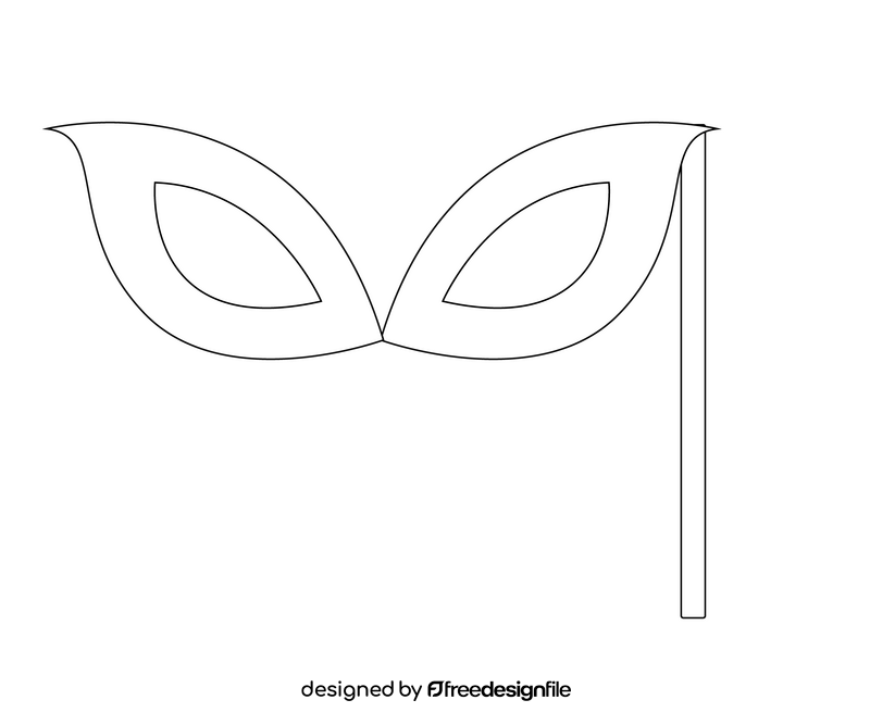 Party eye mask black and white clipart