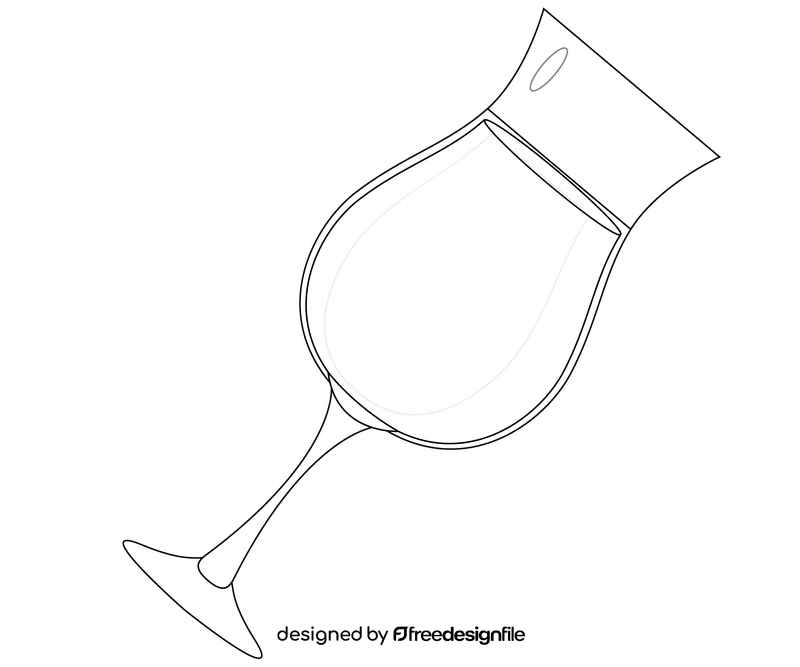 Glass of champagne black and white clipart