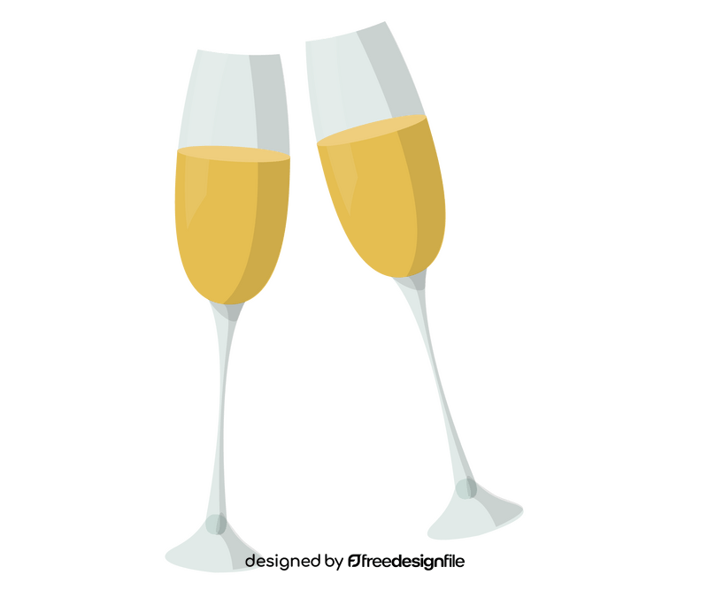 Glasses of champagne illustration clipart