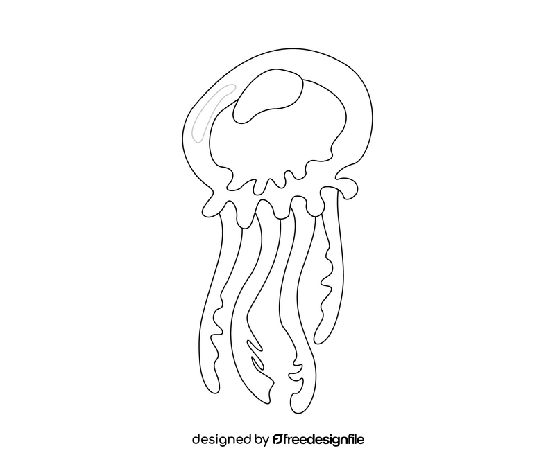 Free jellyfish black and white clipart