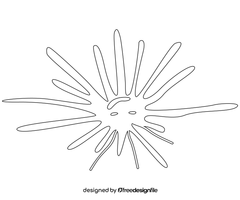 Sea urchin drawing black and white clipart