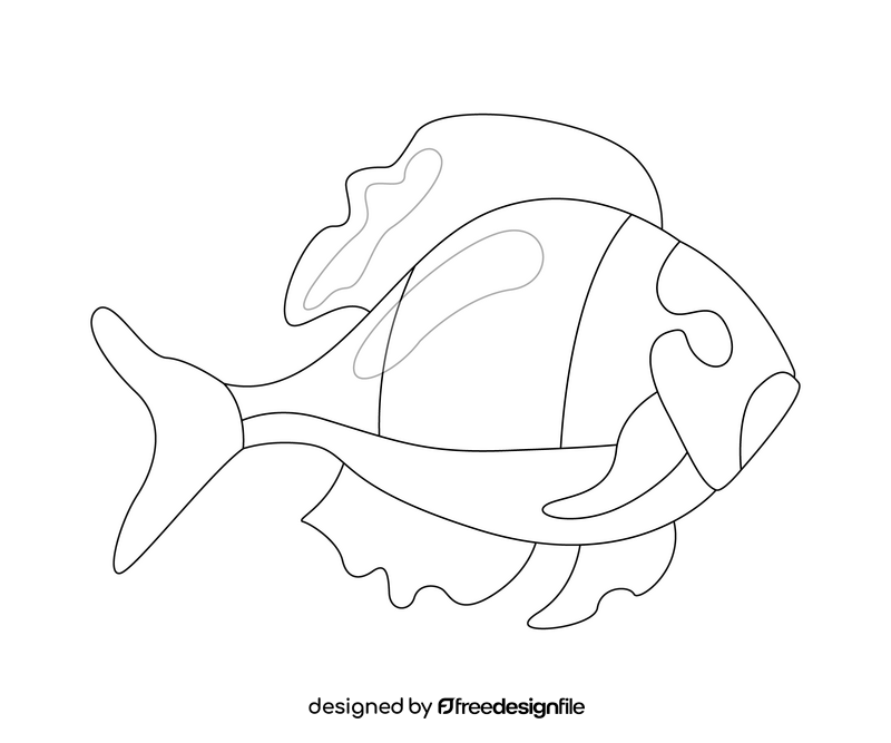 Fish black and white clipart