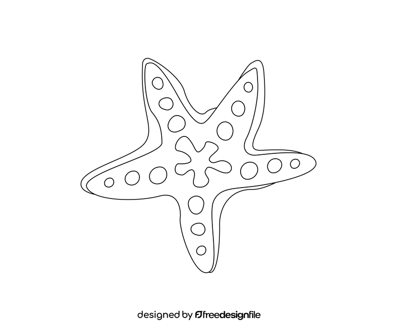 Starfish black and white clipart