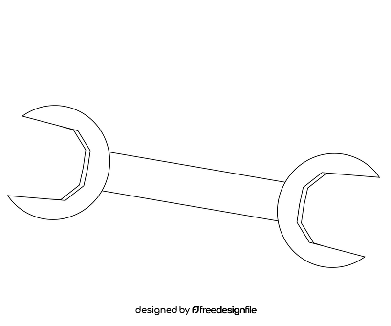 Free wrench black and white clipart