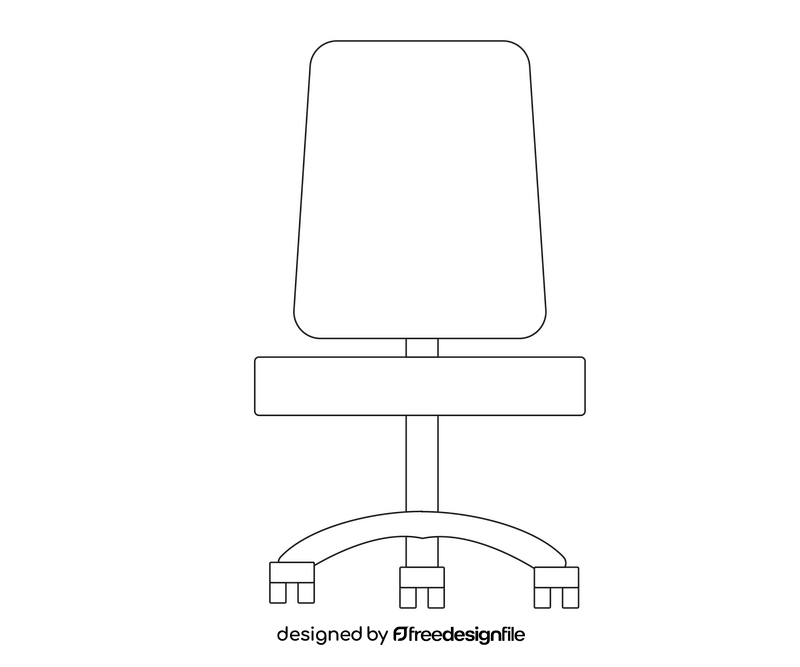Computer chair black and white clipart