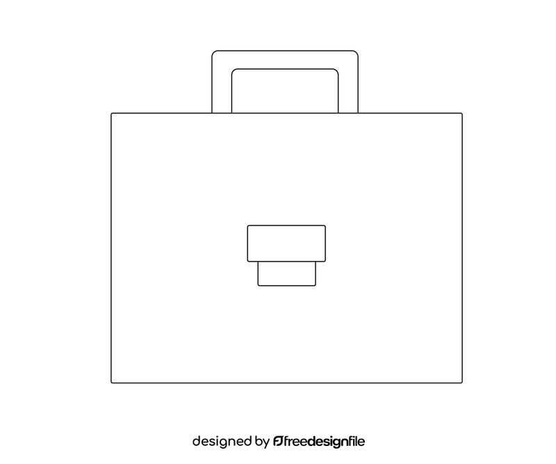 Briefcase black and white clipart